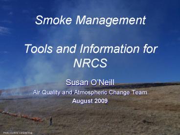 Smoke Management Tools and Information for NRCS