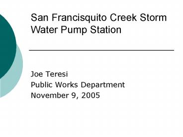 San Francisquito Creek Storm Water Pump Station