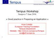 Tempus Workshop