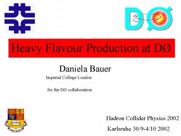 Heavy Flavour Production at D