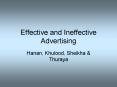 Effective and Ineffective Advertising PowerPoint PPT Presentation
