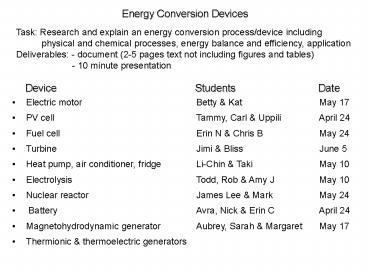 Energy Conversion Devices presentation | free to view
