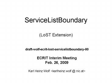 ServiceListBoundary LoST Extension