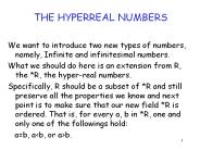 THE HYPERREAL NUMBERS