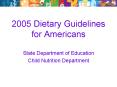 2005 Dietary Guidelines for Americans PowerPoint PPT Presentation