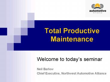 Total Productive Maintenance