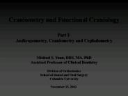 Craniometry and Functional Craniology