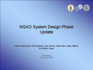 NGAO System Design Phase Update