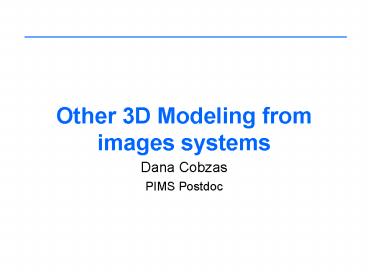 Other 3D Modeling from images systems