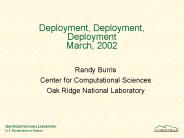 Deployment, Deployment, Deployment March, 2002