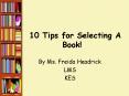 10 Tips for Selecting A Book PowerPoint PPT Presentation