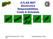 ATLAS MDT Electronics Responsibilities, Costs