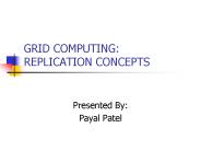 GRID COMPUTING: REPLICATION CONCEPTS