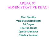 ARBAC 97 (ADMINISTRATIVE RBAC)