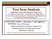 Test Item Analysis High School Science