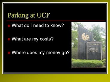 Parking at UCF