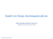 Geant4 Low Energy electromagnetic physics