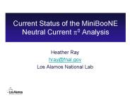 Current Status of the MiniBooNE Neutral Current ?0 Analysis