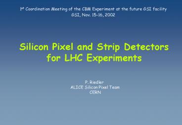 Silicon Pixel and Strip Detectors for LHC Experiments