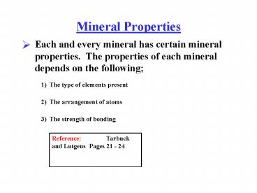 Mineral Properties