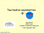 Two-hadron asymmetries @