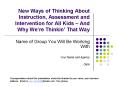New Ways of Thinking About Instruction, Assessment and Intervention for All Kids  PowerPoint PPT Presentation