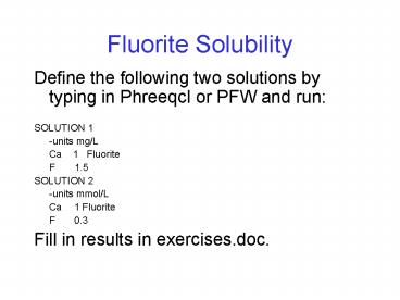 Fluorite Solubility