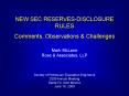 New SEC Reserves-Disclosure Rules PowerPoint PPT Presentation