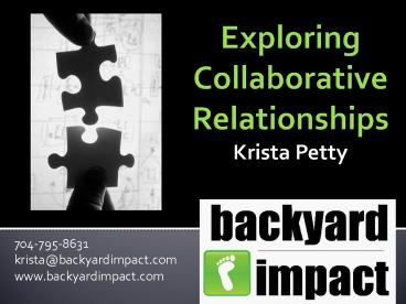 Exploring Collaborative Relationships Krista Petty