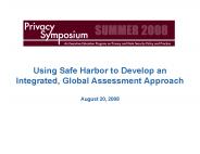 Using Safe Harbor to Develop an