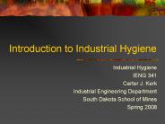 Introduction to Industrial Hygiene