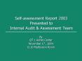 Selfassessment Report 2003 Presented to Internal Audit PowerPoint PPT Presentation