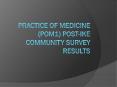 Practice of Medicine (POM1) Post-Ike Community Survey Results PowerPoint PPT Presentation