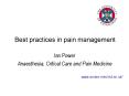 Best practices in pain management PowerPoint PPT Presentation