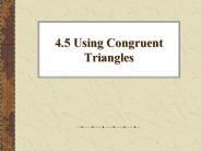 4.5 Using Congruent Triangles