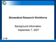 Biomedical Research Workforce
