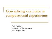 Generalizing examples in computational experiments
