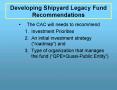 Developing Shipyard Legacy Fund Recommendations PowerPoint PPT Presentation