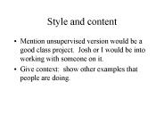 Style and content