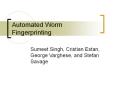 Automated Worm Fingerprinting PowerPoint PPT Presentation