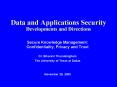 Data and Applications Security Developments and Directions PowerPoint PPT Presentation
