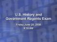U'S' History and Government Regents Exam PowerPoint PPT Presentation