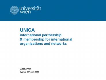 UNICA international partnership