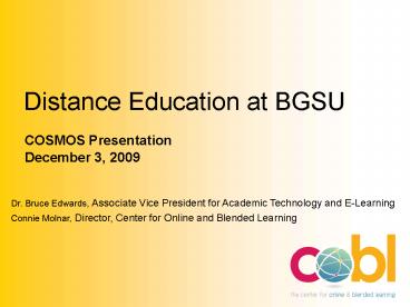 Distance Education at BGSU
