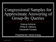 Congressional Samples for Approximate Answering of GroupBy Queries