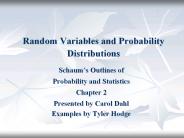 Random Variables and Probability Distributions