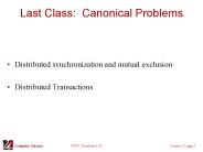 Last Class: Canonical Problems