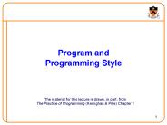 Program and Programming Style