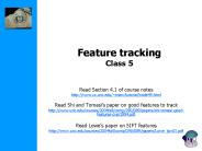 Feature tracking Class 5