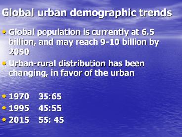 Global urban demographic trends
